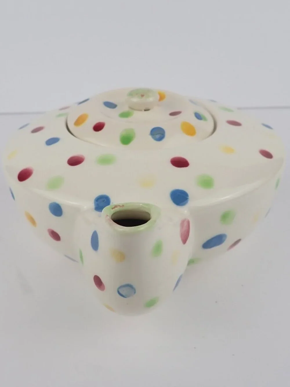 Ceramic Polka Dot Spotted Small Teapot W/Lid